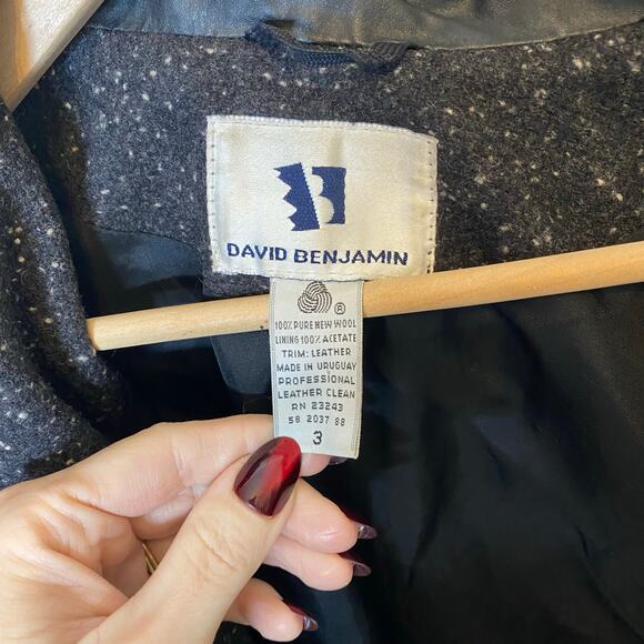 David Benjamin Vintage Leather and Wool Jacket - Picture 6 of 7